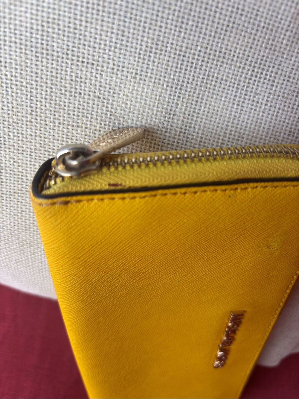 Michael Kors Bright Yellow Zip-Around Saffiano Wallet - Picture 5 of 12